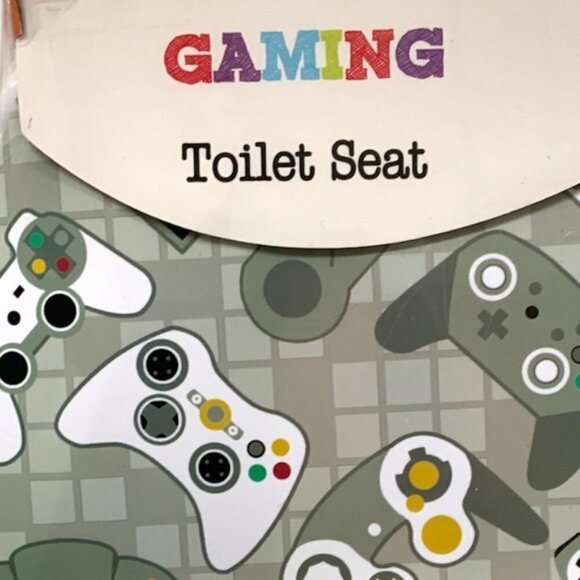 Gamer Gaming Toilet Seat Decorative White Army Green Multicolor NEW - Picture 2 of 15